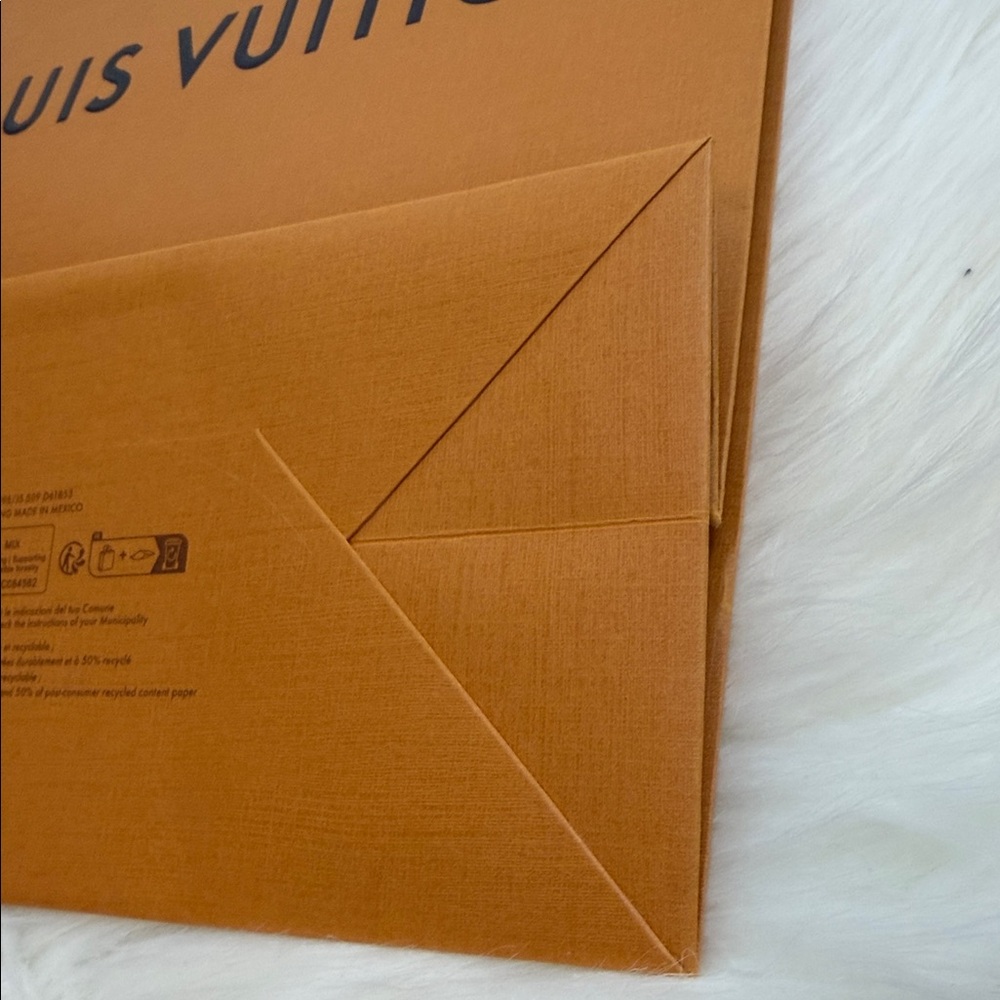 Louis Vuitton Orange Shopping Bag with Blue Handles - Picture 12 of 13